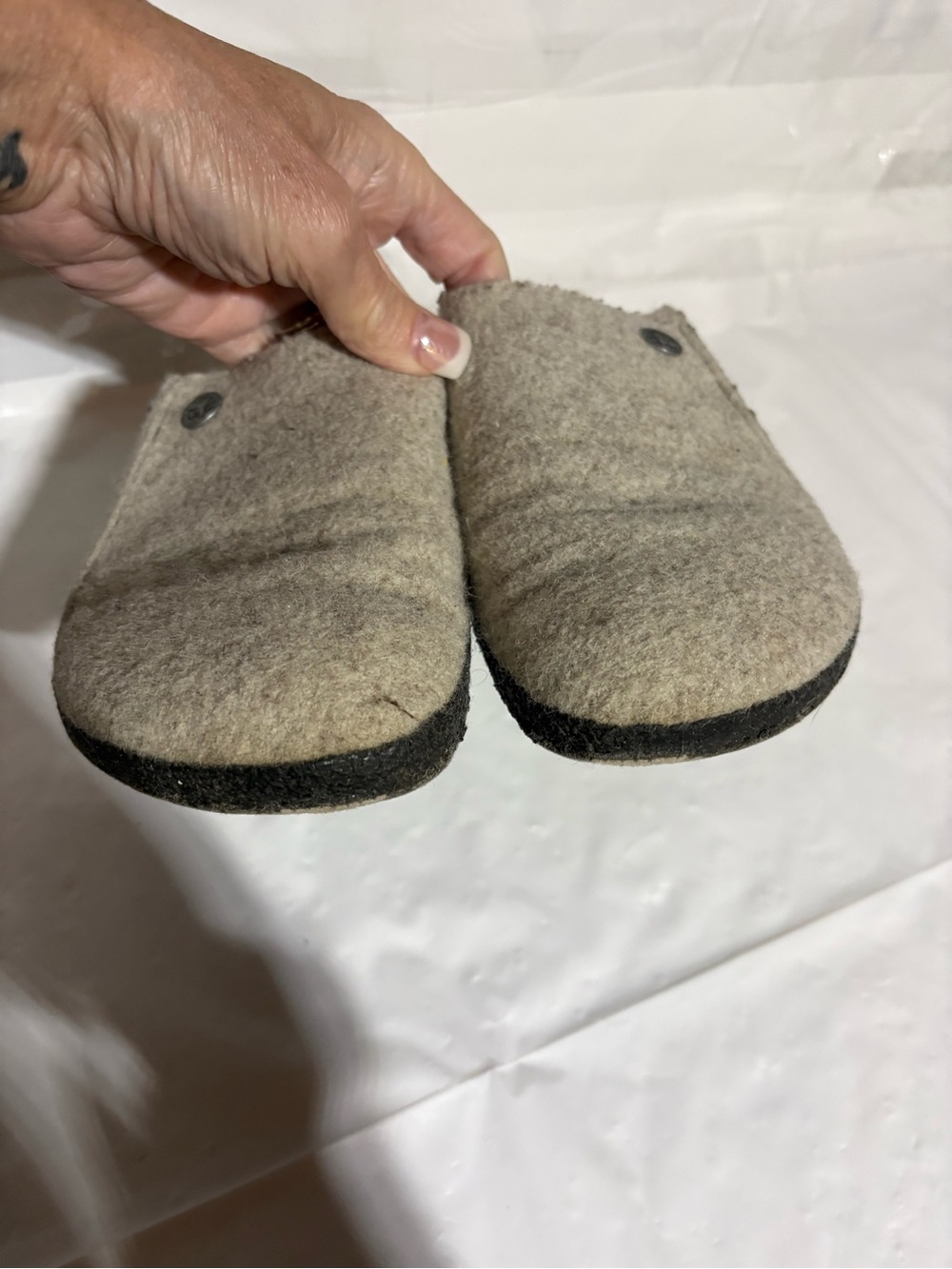 Birkenstock Felt Slip-On Clog in Beige - Picture 15 of 16